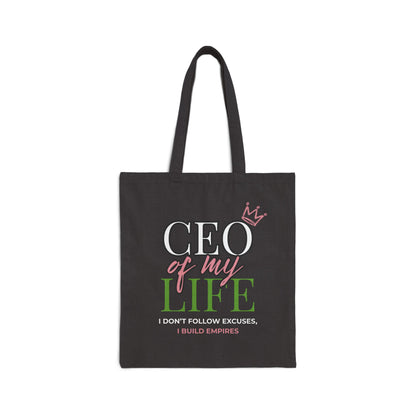 CEO of My Life Canvas Tote Bag