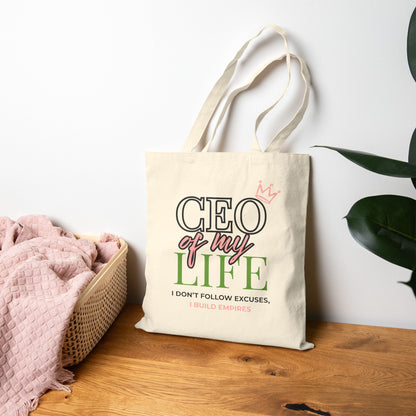 CEO of My Life Canvas Tote Bag